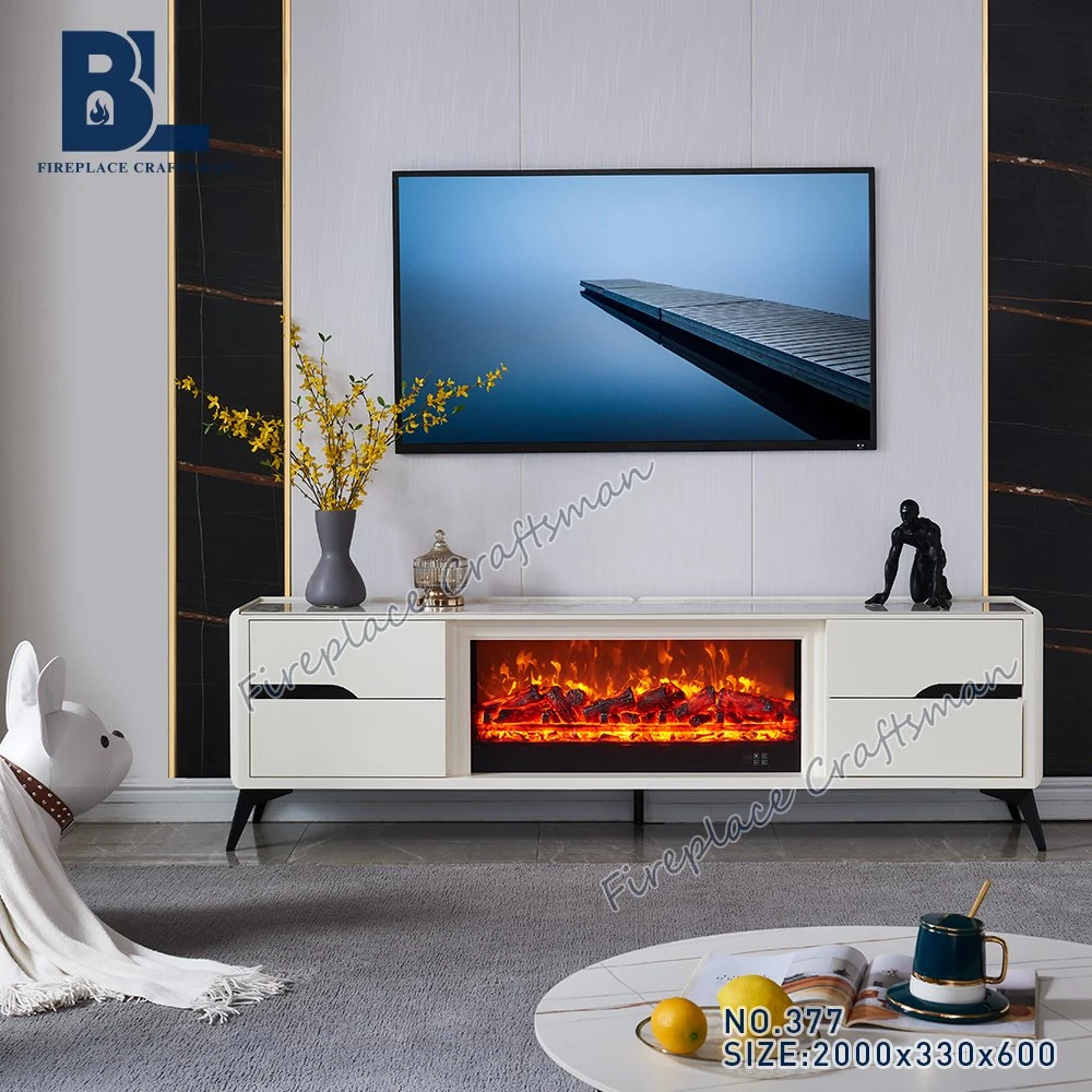 Home Furniture Freestanding Pellet Stove Insert Electric Fireplace Mantel Marble Living Room Decor Cabinet TV Stand with Smooth Guide and Stainless Steel Base