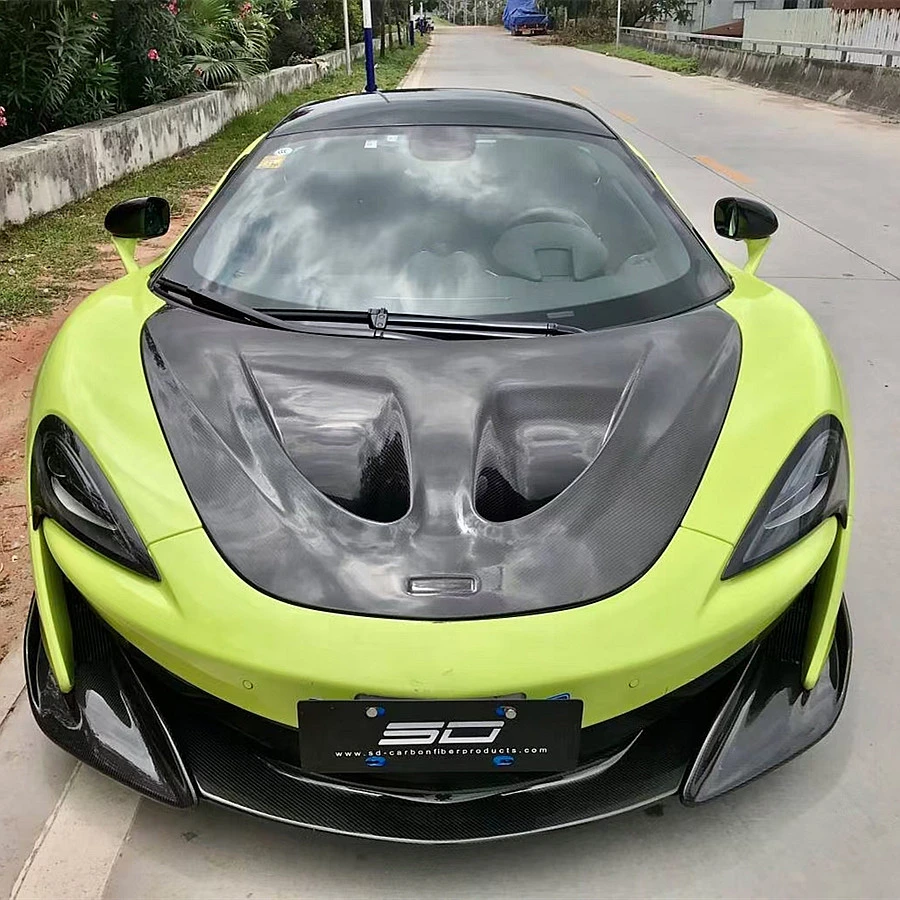 ينطبق على تعديل سيارة McLaren 540C 570S وترقيتها إلى 600 طن جافة طوق جانبي للقضيب الخلفي لمجموعة الهيكل من ألياف الكربون الغطاء الخلفي