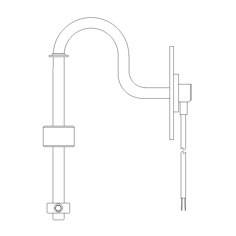 Side-Mount/Top-Mount Tube-Forming 25-35-45-90 Grado expulsadas de combustible/aceite/agua/Líquidos de Tipo de interruptor de láminas de sensor de nivel de flotación Bsp1.5" hilo/tornillos de montaje de brida SAE-5