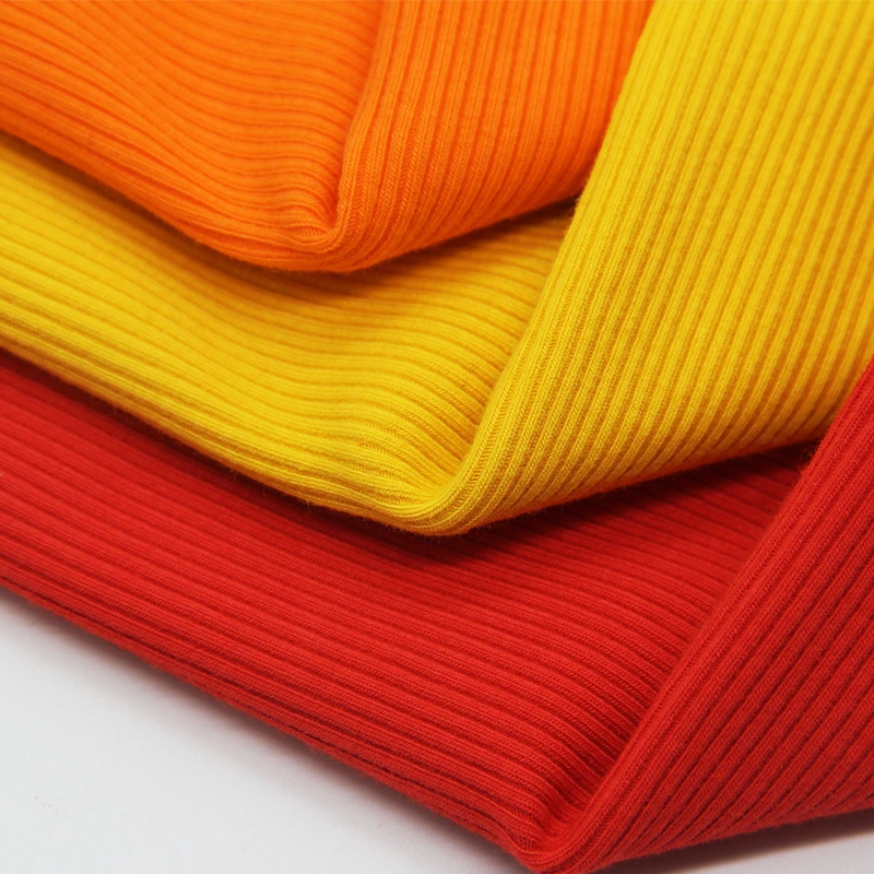 Hot Sale 92%Rayon 8%Spandex Knitted Ribbed Fabric for Garment T-Shirt