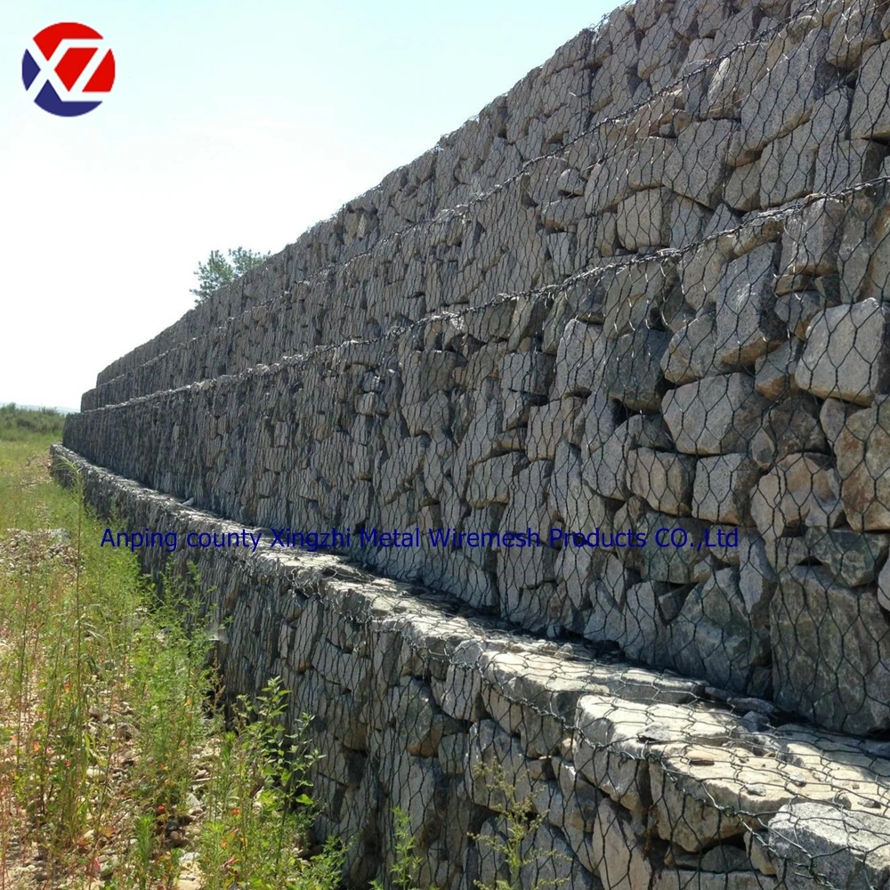 Acero galvanizado y Galfan Gabion Box Gabion malla