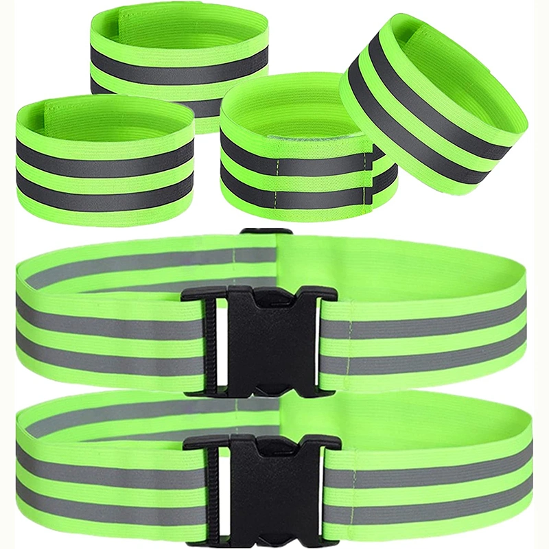 High Visibility Leuchtstoffausrüstungsset Einstellbares Elastisches Reflektierendes Laufen Armband Mit Fahrradbund