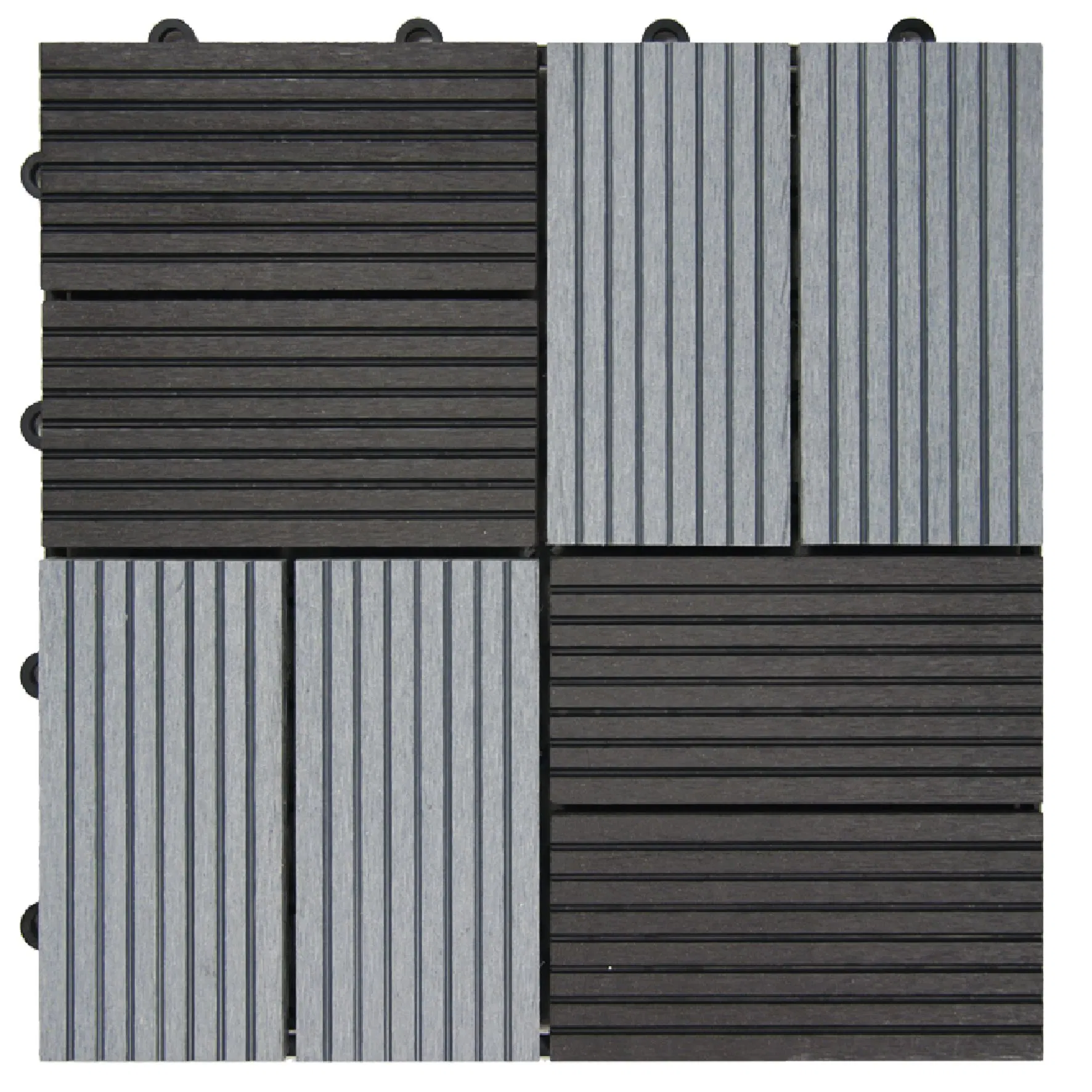 Wood Plastic WPC DIY Floor Boards Interlock Waterproof Outdoor Decking Tile 300*300mm DIY Wood Plastic Composite Hollow Tiles New Decorative