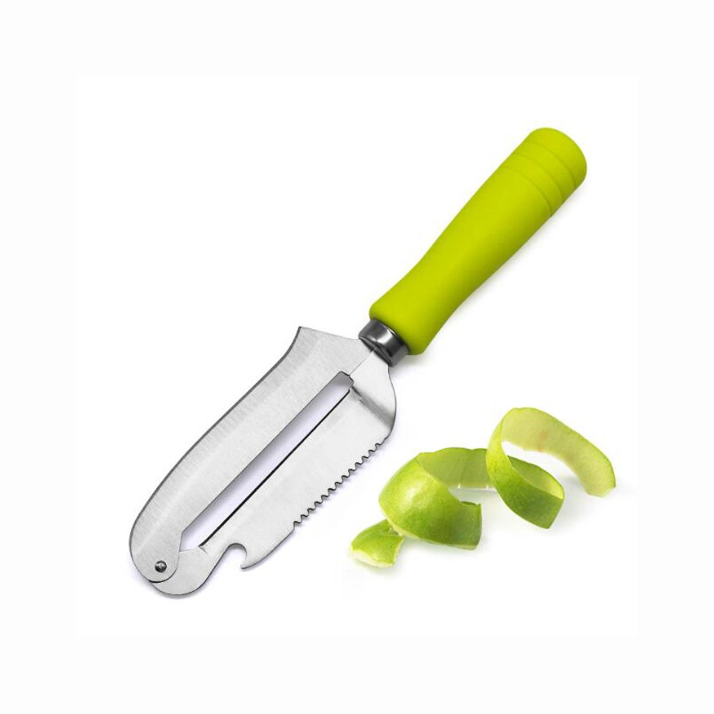 Multi-Function Peeler Stainless Steel Peeling Knife Bottle Opener and Fish Scale Remover Fruit Vegetable Pairing Knife Slicing Dicing Chopping Esg12272