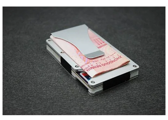 2021 Newest Design Carbon Fiber RFID Blocking Minimalist Slim Aluminum Wallets for Men