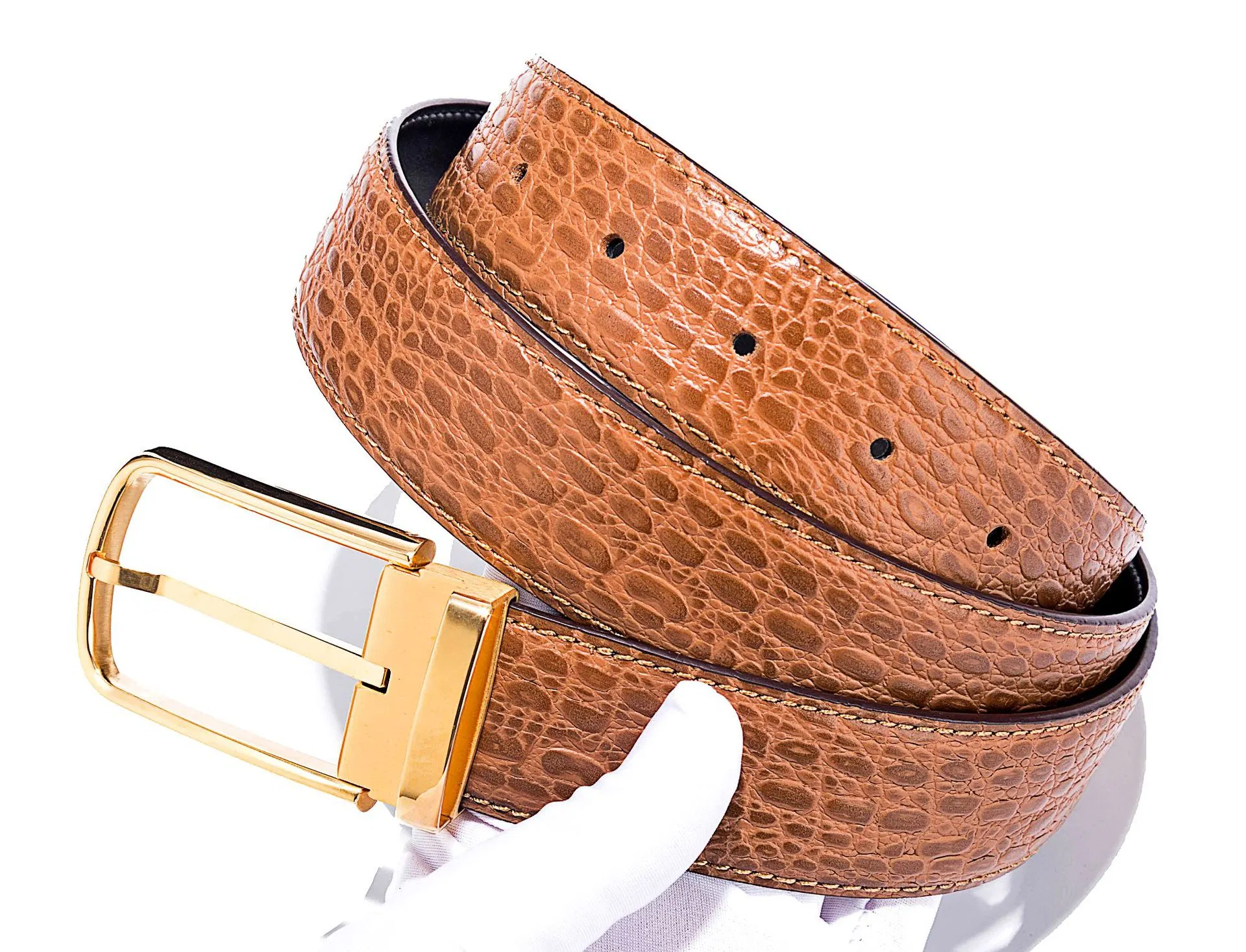 Chinese Men's Fashion Black Cowhide Genuine Leather Belt Men Genuine Pin Buckle Leather Belts