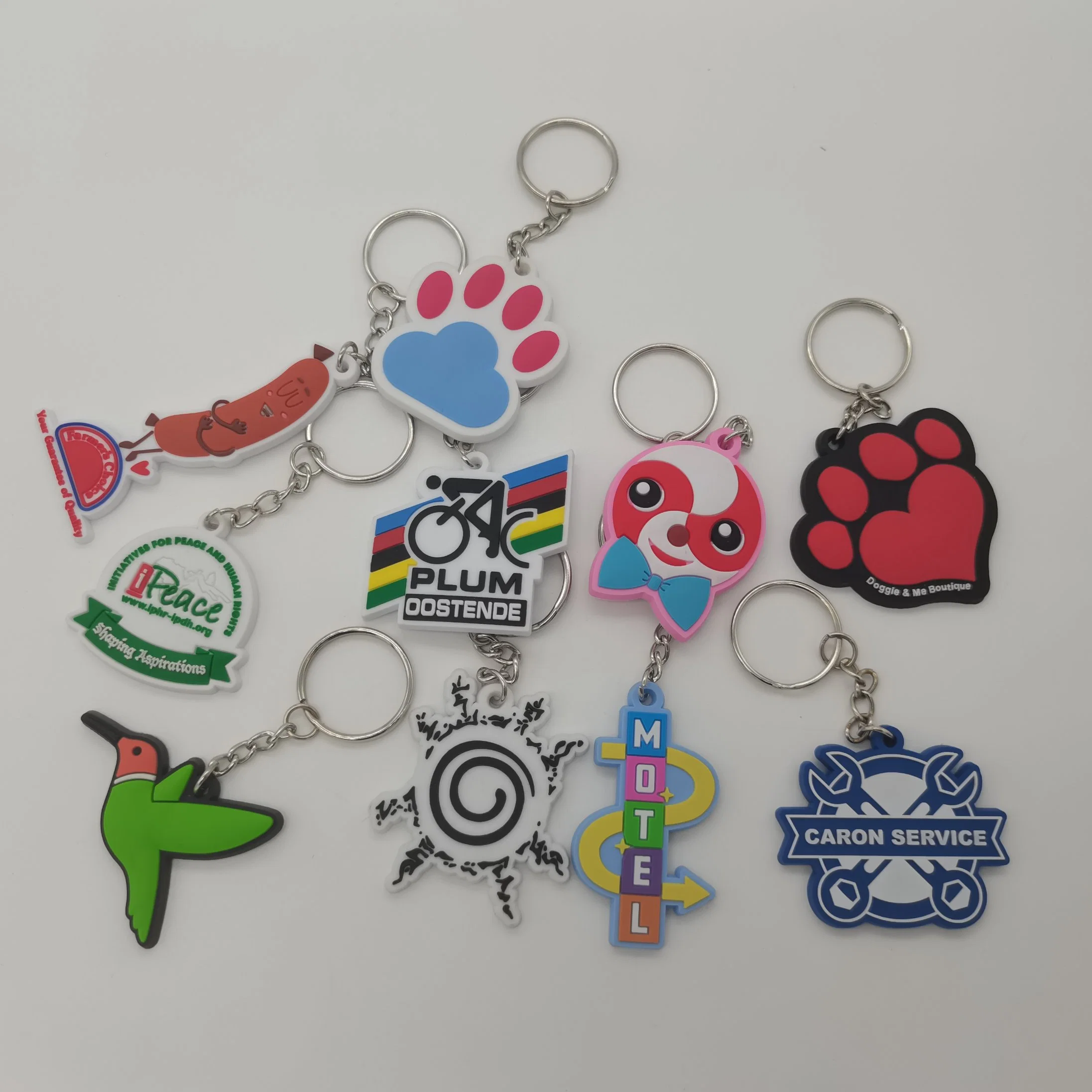 Custom 2D/3D Soft PVC Make Rubber Key Chain with Your Logo Mock-up