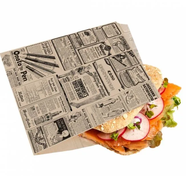 Slider Burger Wrap Brown Kraftpapier Gärtsicher Doppelt Offene Tasche