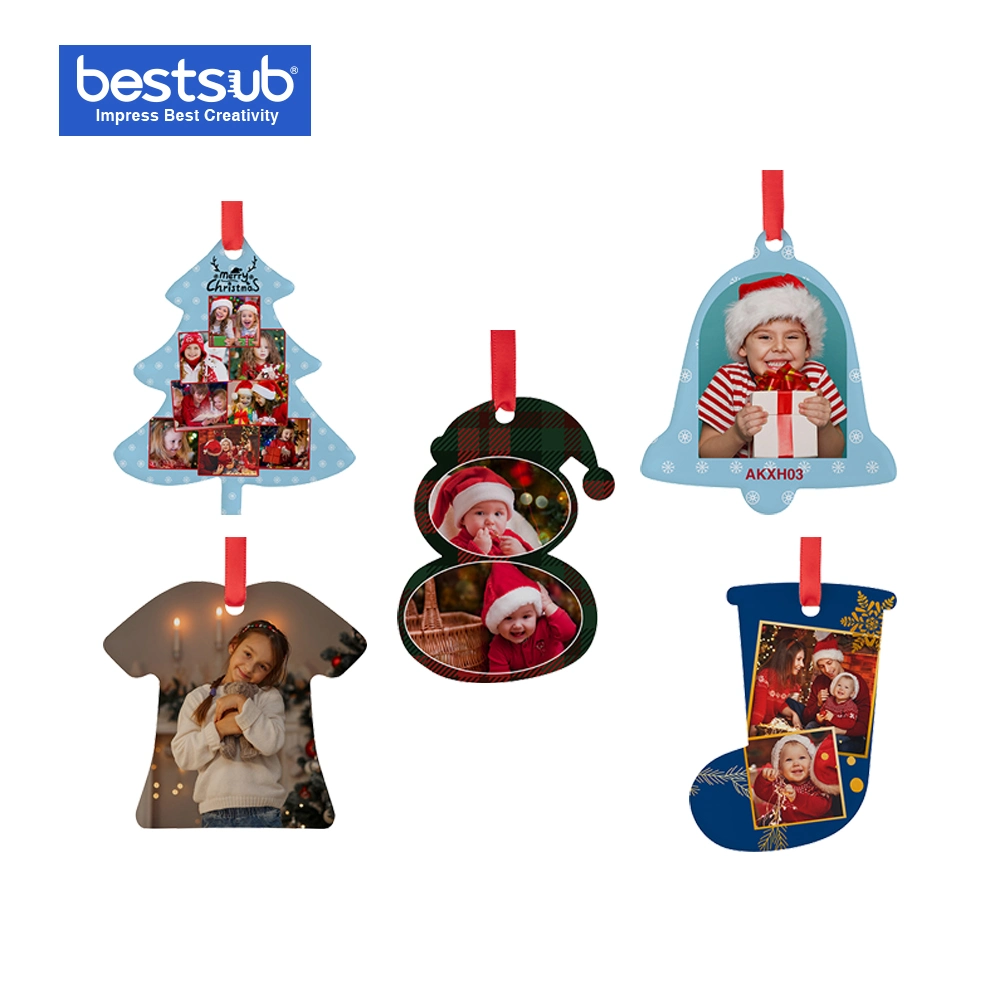 Bestsub Sublimation Productos personalizados decoración del Hogar Regalo acrílico árbol de Navidad Ornamentakxh06