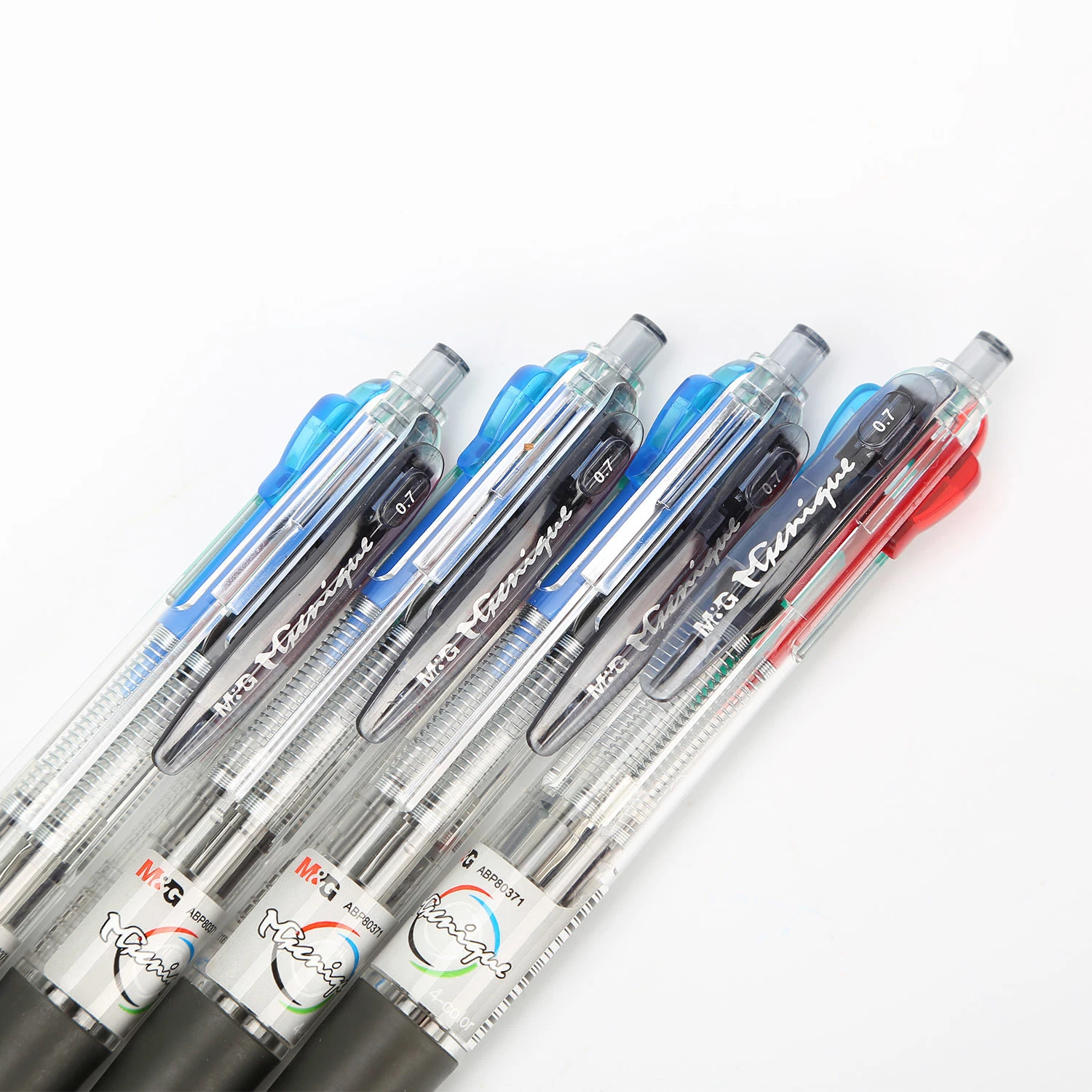 School Stationery Pen Plastic 4 in 1 Multi Coloured Ballpoint Pen Office Use Click Ball Pen