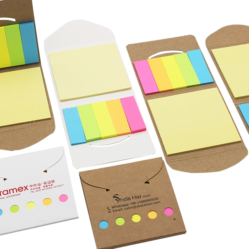 Custom Printed Promotional Foldable Square Cube Kraft Paper Sticky Note Memo Pad