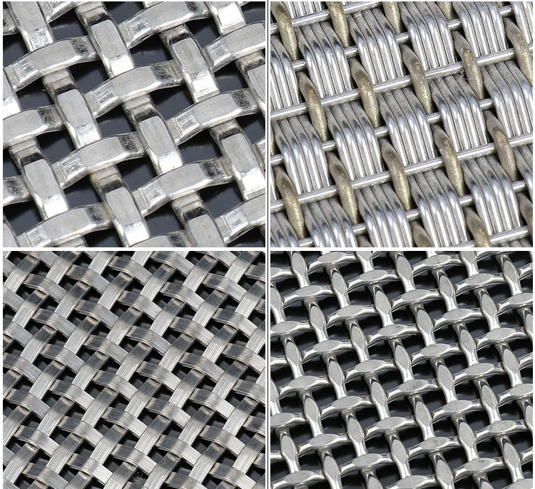 Stainless Steel / Galvanized Braided Crimped Steel Wire Mesh for Construction Industry