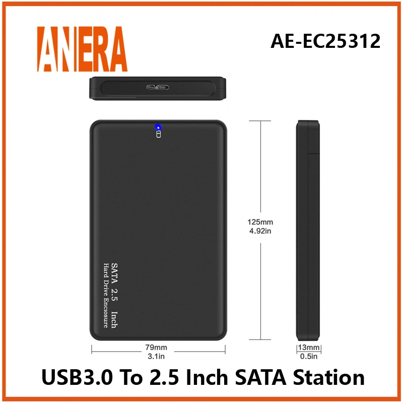 Anera USB 3.0 to SATA HDD Enclosure for 2.5 Inch SATA HDD SSD