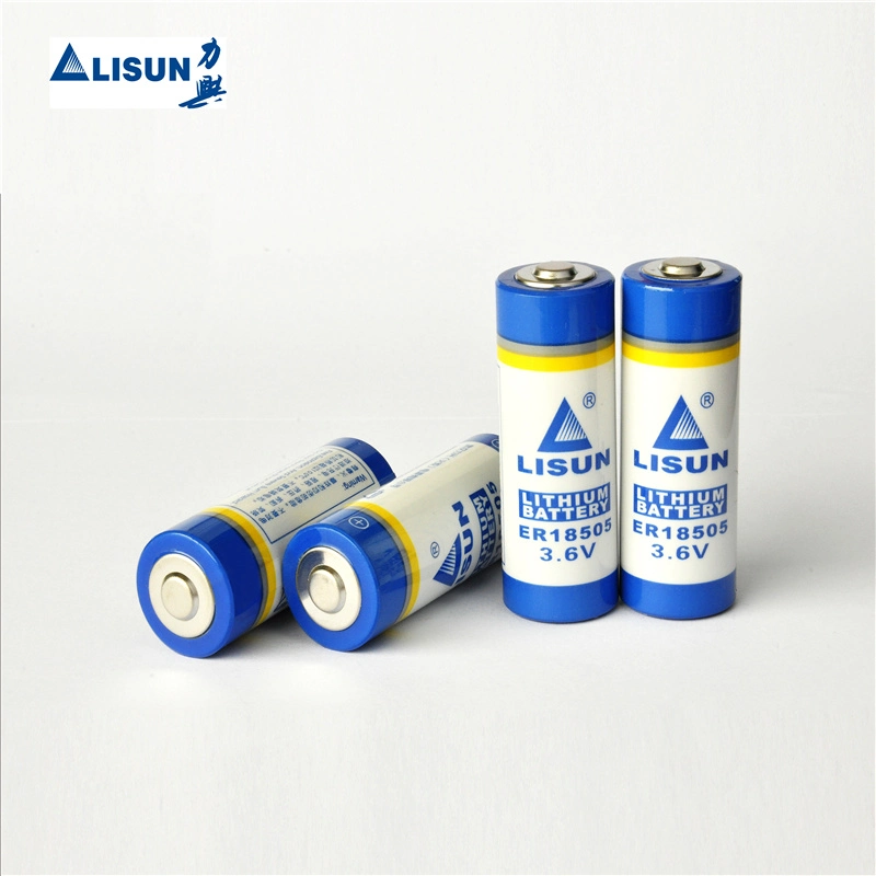 High-Voltage 3.6V Er18505 2/3A 4000mAh Lisun Li-Socl2 Non Rechargeable Cylindrical Battery Power Supply for Many Instument