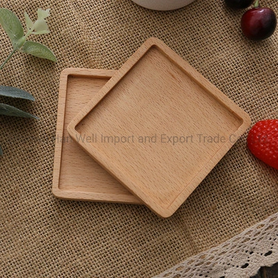 Eco-Friendly Custom Square Bamboo Wood Tabletop Coaster Cup Mat