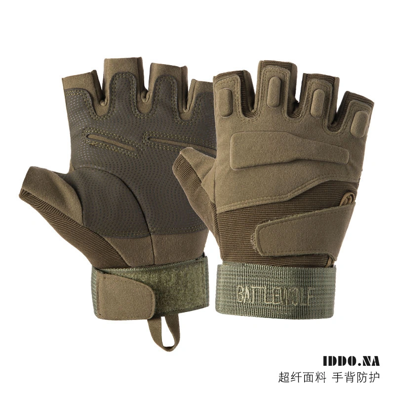 Tactical Safety Open Sports Work Fingered Outdoor Knuckle Motorcycle Microfiber Gloves