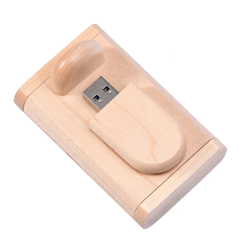 Le bambou noyer lecteur Flash USB en bois d'érable avec logo personnalisé