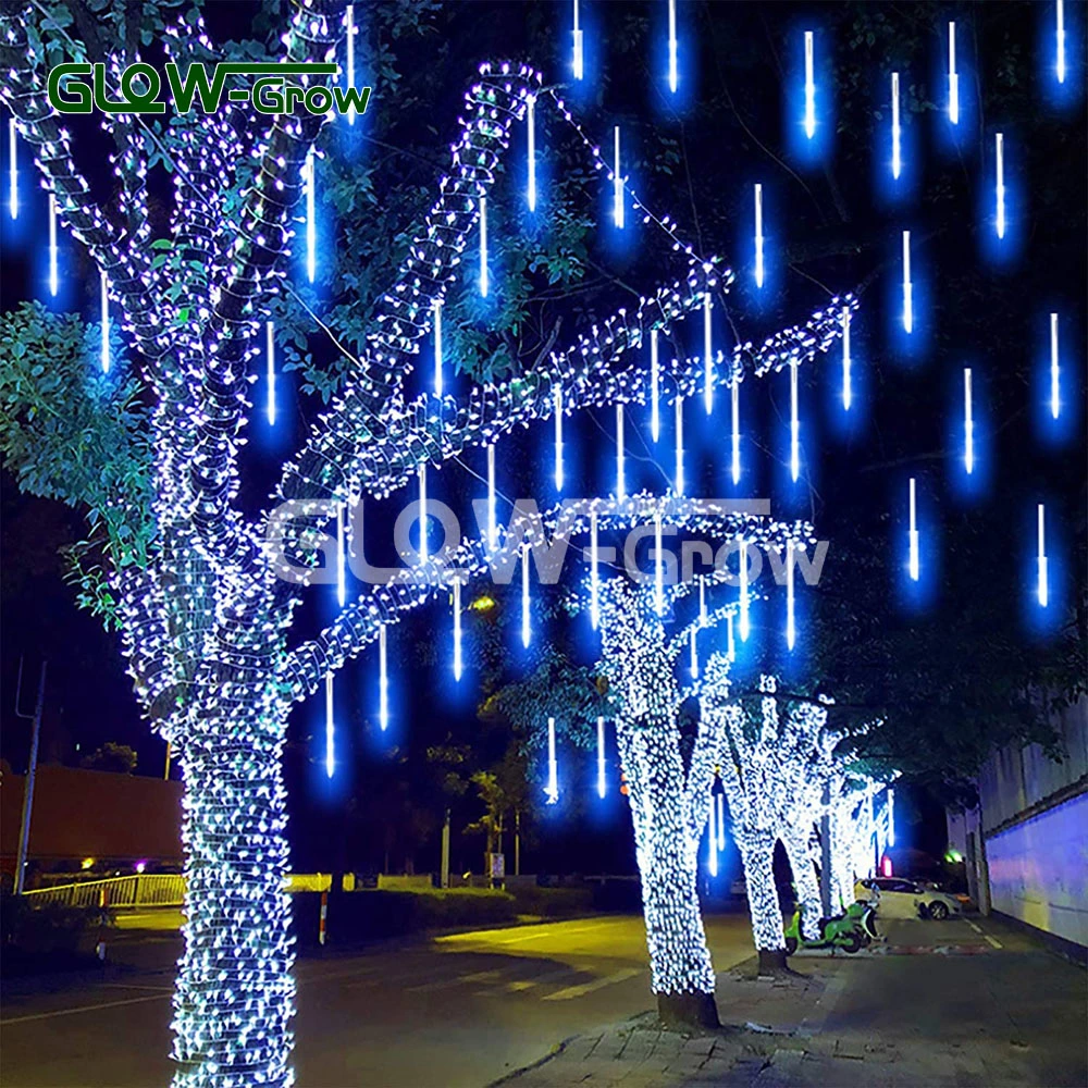 7V 2835/40L Purple Christmas LED Meteor Light Snow Fall LED Lights with 10 Tubes for Festival Home Wedding Decoration