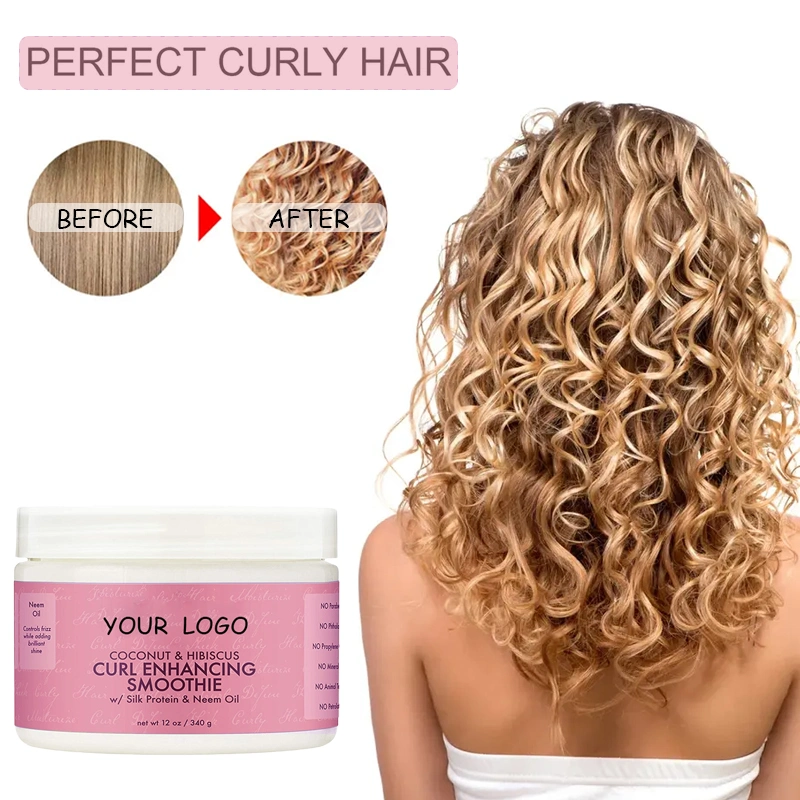 2023 Hair Styling Products Coconut Hibiscus Hair Styling Curl Elastin Moisturizing Repair Curling Essence Hair Care Elastin