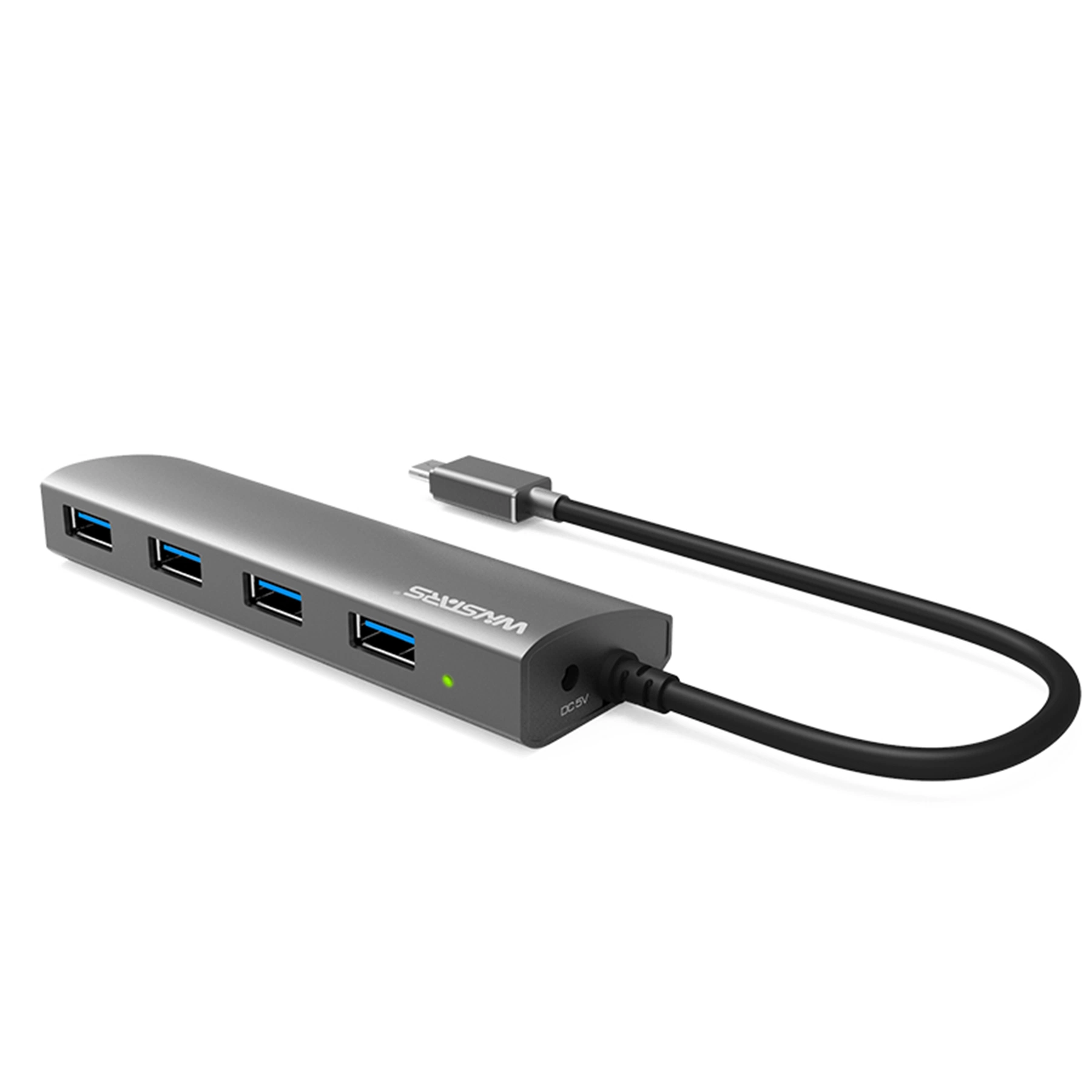 USB 3,0-Hub mit 4 Anschlüssen und Typ C, Superspeed 5Gbps USB-Hub, Unterstützung für Hot-Swapping-Funktion