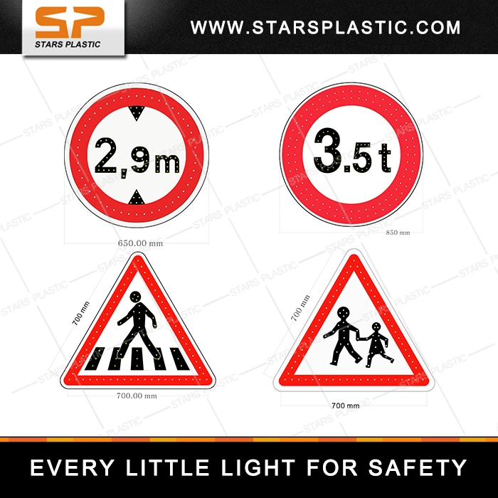 Integrated Aluminum Road Safety Solar LED Traffic Sign