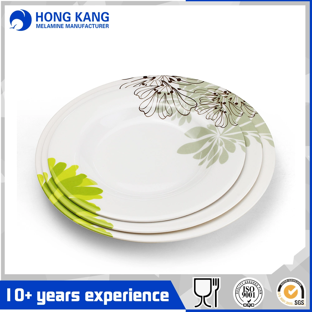 Eco-Friendly Unicolor Square Shape Dinner Plates Melamine Dishes