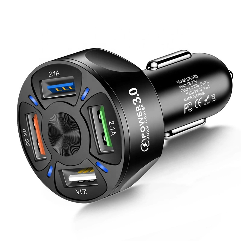 QC3.0 4 Ports USB Car Fast Universal Mobile Phone Charger Dual Auto USB Fast Charging 4 Ports Adapter