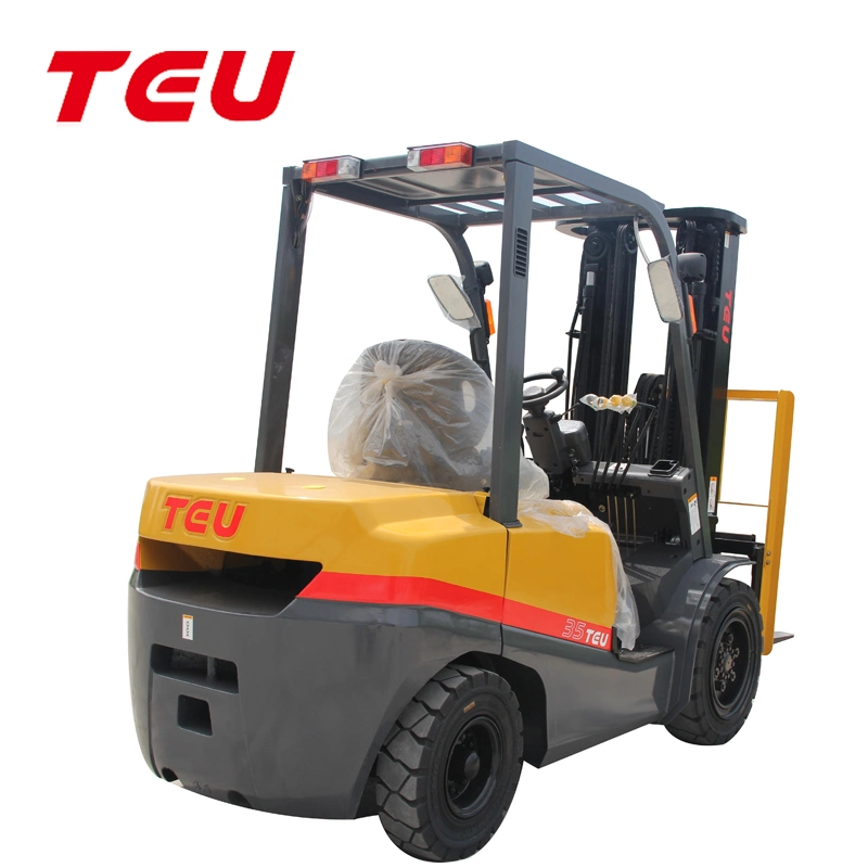 China Teu 3.5t Diesel Carretilla Elevadora Diesel Hidráulica Automática, Motor Japonés y Chino