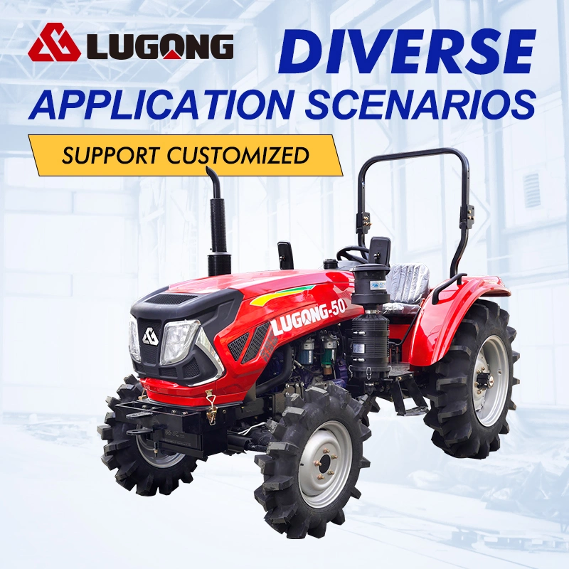 Low Price 4WD Lugong Compact Power Tiller Walking Farm Mini Tractor with CE Lt504-1