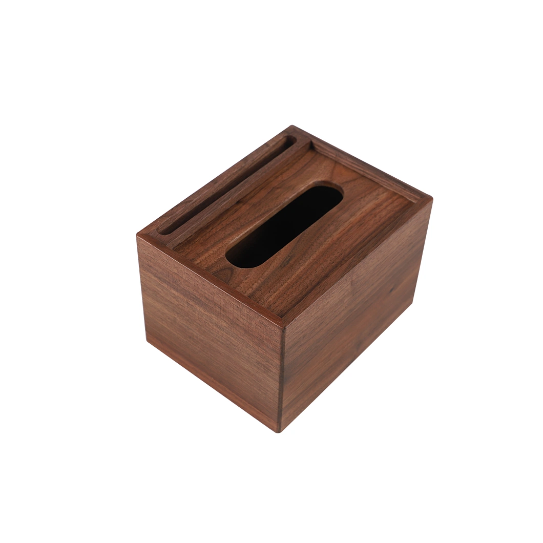 Wooden Tissue Box Desktop Wooden Box Multi-Functional Home Office