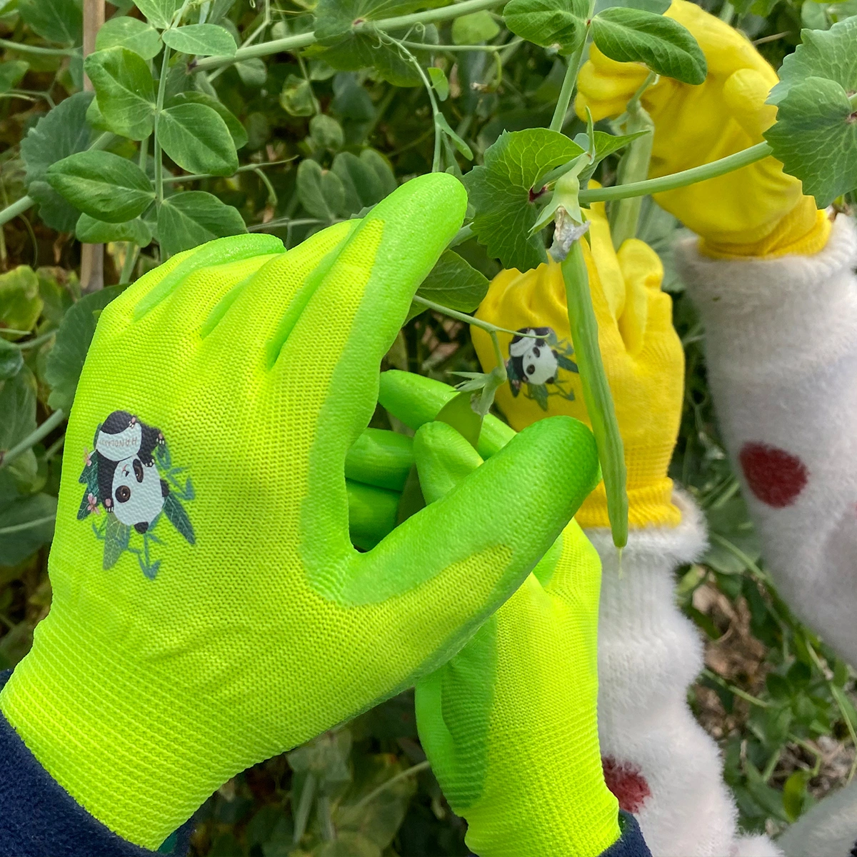 Prisafety Flexible Cotton Colorful Lovely Printing Design Landscape Gloves Outdoor Yard Work Kids Garden Gloves