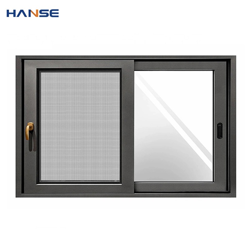 Custom Metal Window with Burglar Proof Designs Insect Prevention Screen Aluminium 3 Tracks Sliding Window