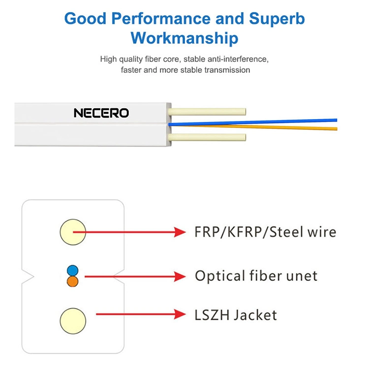 FTTH Flat Drop Cable Ethernet Cable Shenzhen