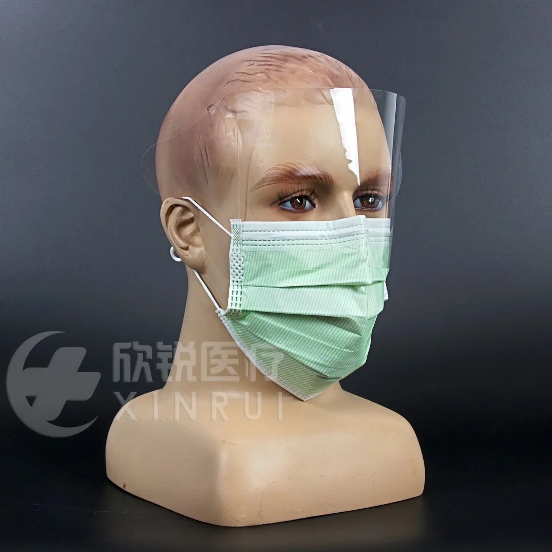 Medical Protective Anti Splash 4-Ply Surgical Face Mask with Shield Visor Ear-Loop