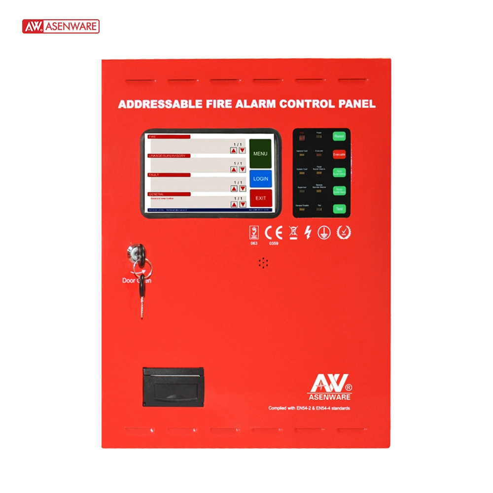 Painel de Controle do Sistema de Alarme de Incêndio Endereçável com Tela Sensível ao Toque