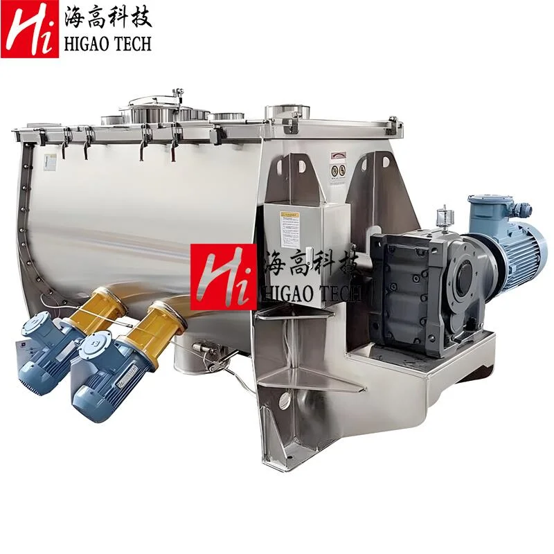 Factory Price Horizontal Double Helical Ribbon Powder Horizontal Blender Mixer Industry Cement Mixer with The Production Lines