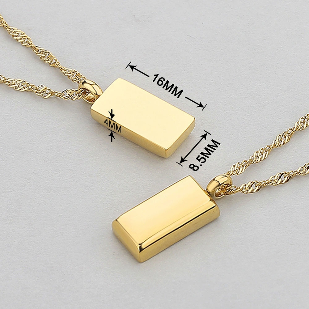 Small Rectangle Personalized Handwriting Necklace Custom Promotion Gift for Mom