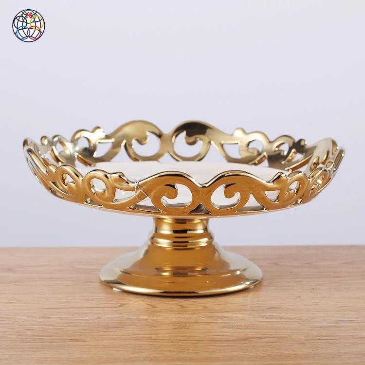 High Grade Gold Rimmed Ceramic Serving Fruit Plates