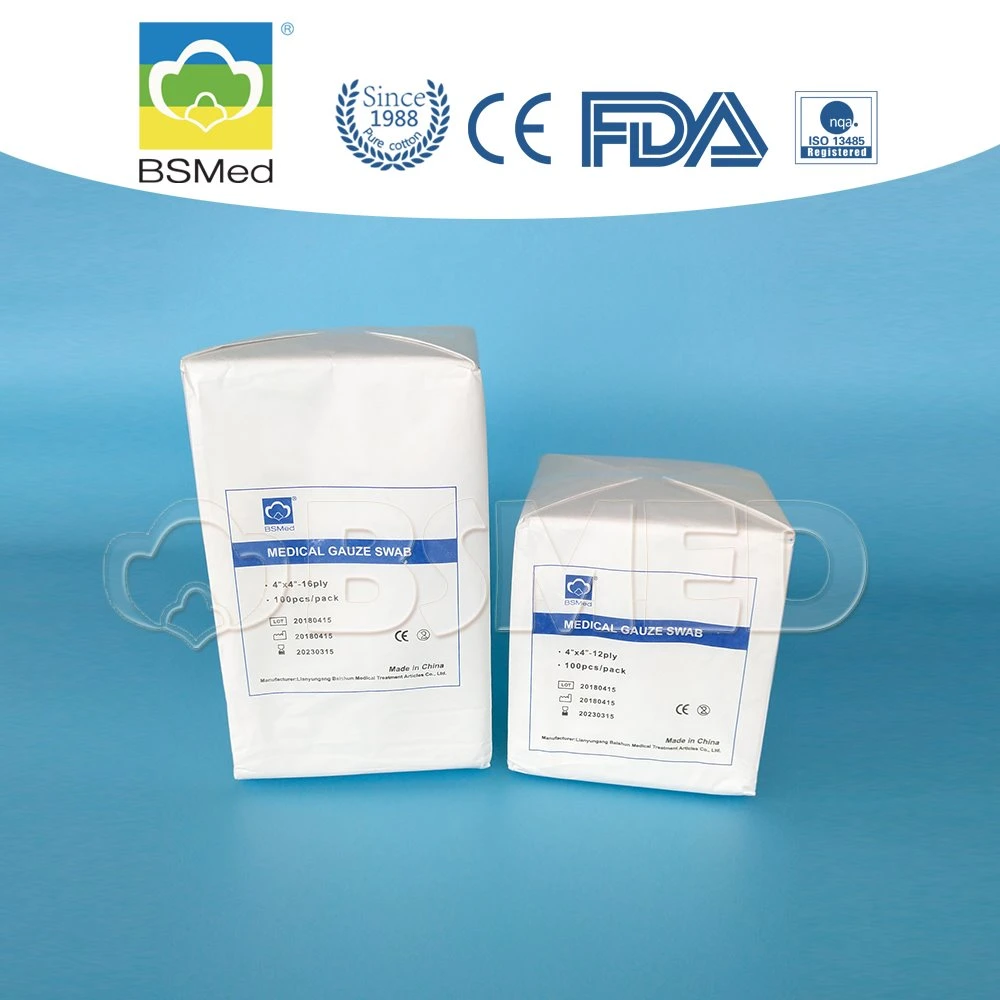 Absorbent Medical Cotton Gauze Swabs for Wound Dressings