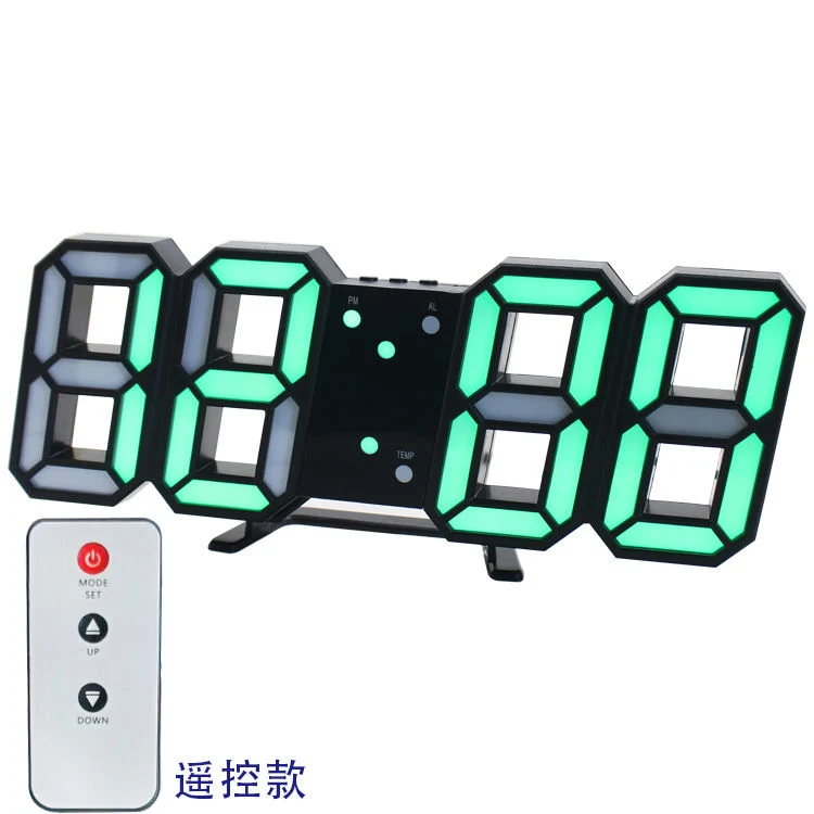 3D LED Remote Control Alarm Clock with USB Cable