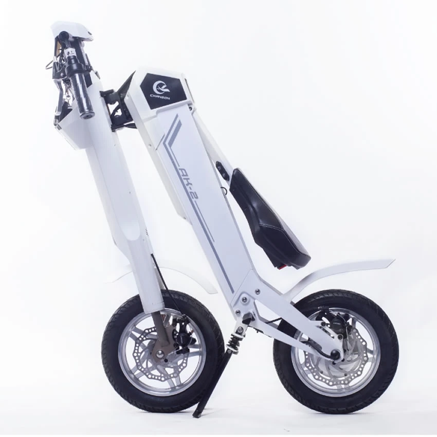 Ce 250W Automatic Folding Ebike, 12" 2-Wheeled Electric Folding Bike