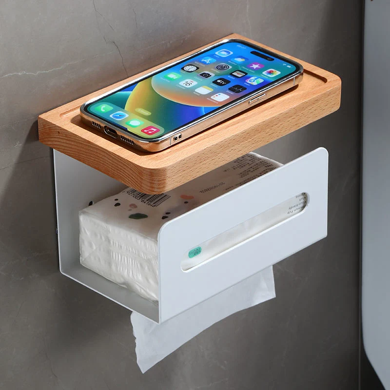 Shop Tissue Box Wooden Paper Holders Tissue Tube Cosmetic Remote Control Storage Box Toilet Paper Holder Phone Shelf