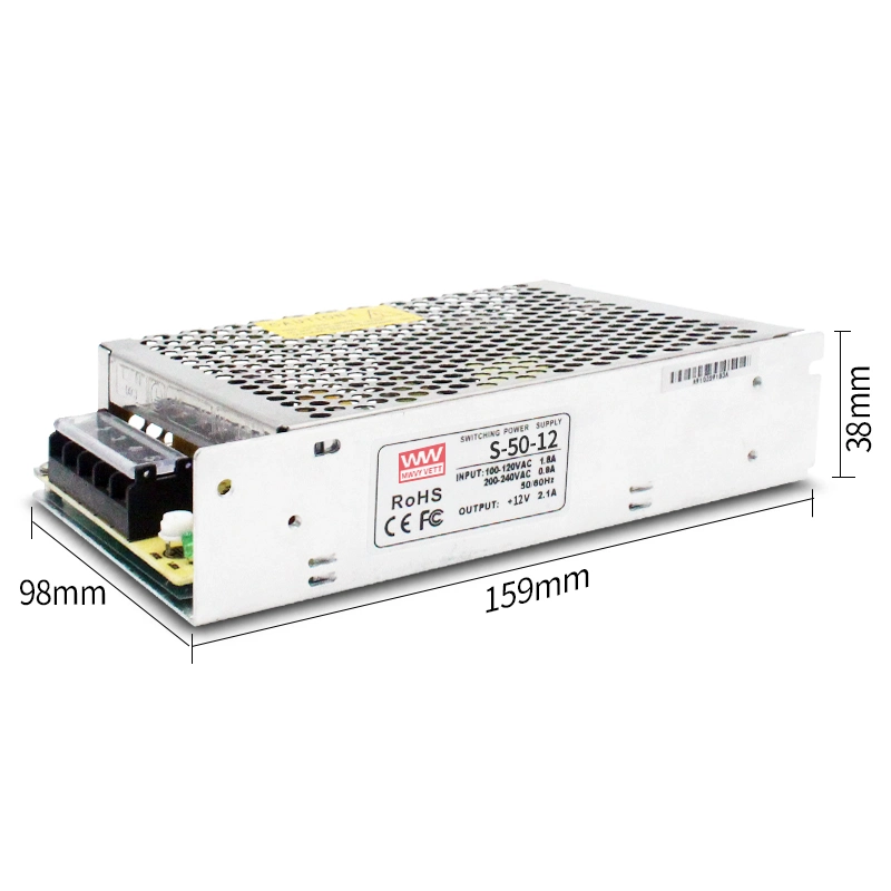 S-50-12 50 واط-12 فولت-4.5 أمبير SMPS Single Output AC من 220 فولت إلى تيار مستمر 5 فولت تحويل LED لإمداد طاقة تيار مستمر بجهد 24 فولت وقدرة 36 فولت وقدرة 48 فولت تيار مستمر مصدر الطاقة