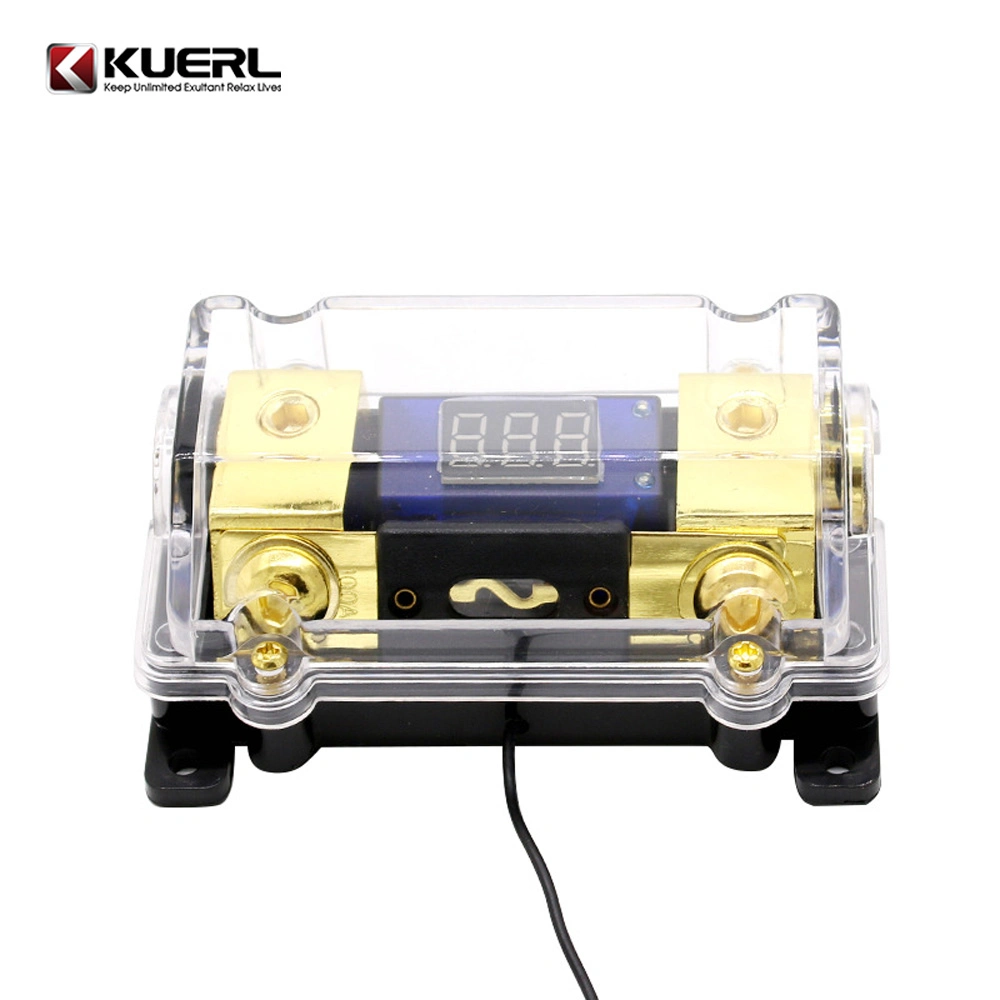 Car Audio Power Transparent Fuse Holder Stereo Distribution Block with LED Display