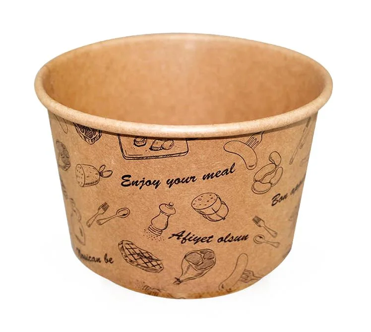 Hot Selling 1200ml Bamboo Fiber with PE/Biopbs/PLA Coating Paper Container Food Box