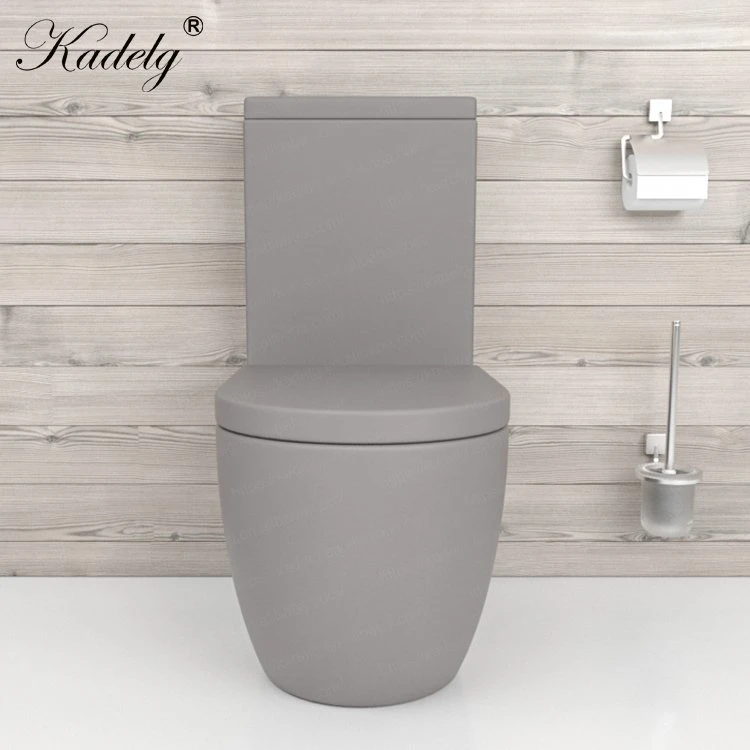 Made in China 2 Piece Toilet Matte Grey Ceramic Wc Toilet Luxury Sanitary Ware P Trap Toilet Watermark Toilet Bowl Ceramica Water Closet Bathroom Toilet