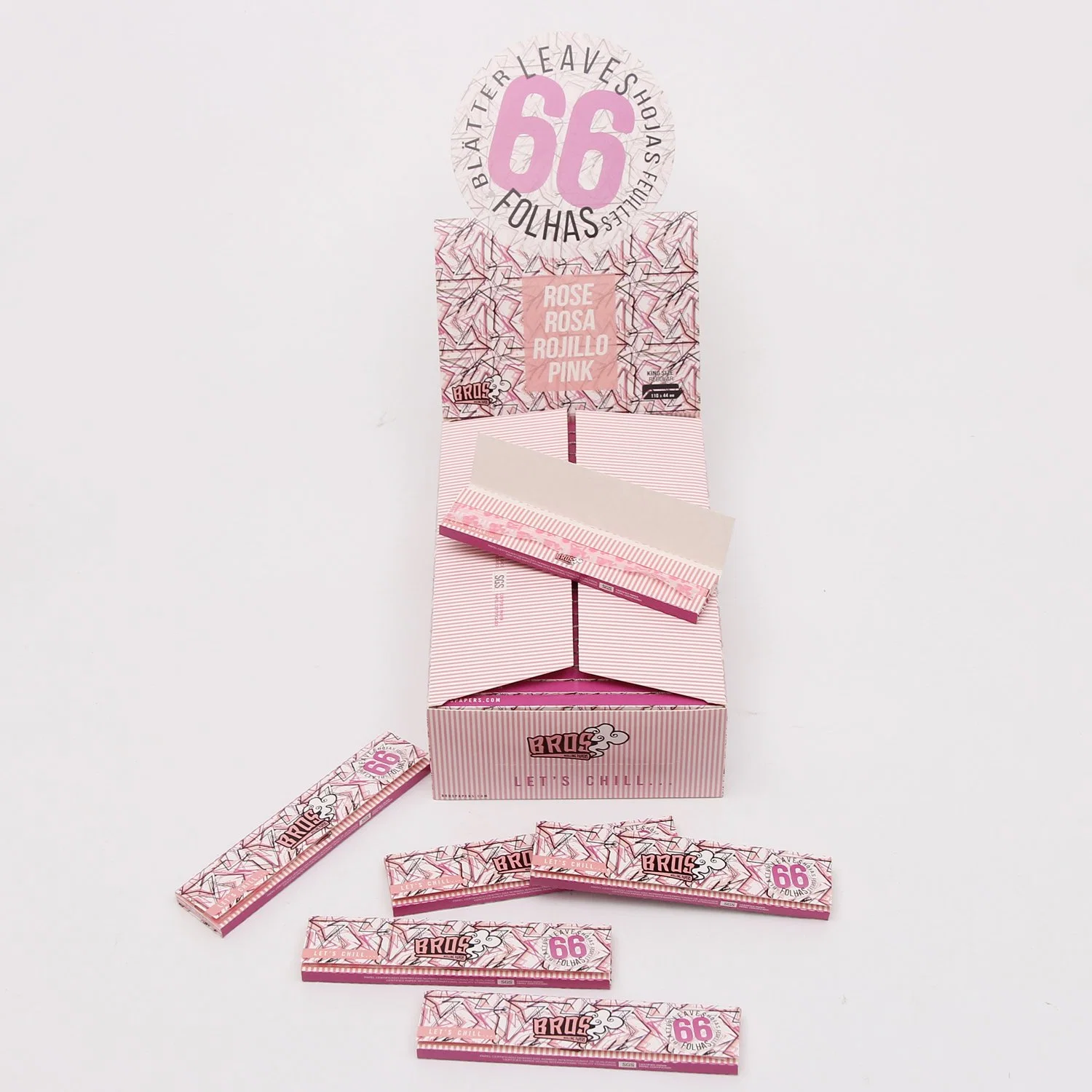 Neue Produkte von Bros Pink 66L Reispapier Rolling Paper Schmales Kingsize-Bett