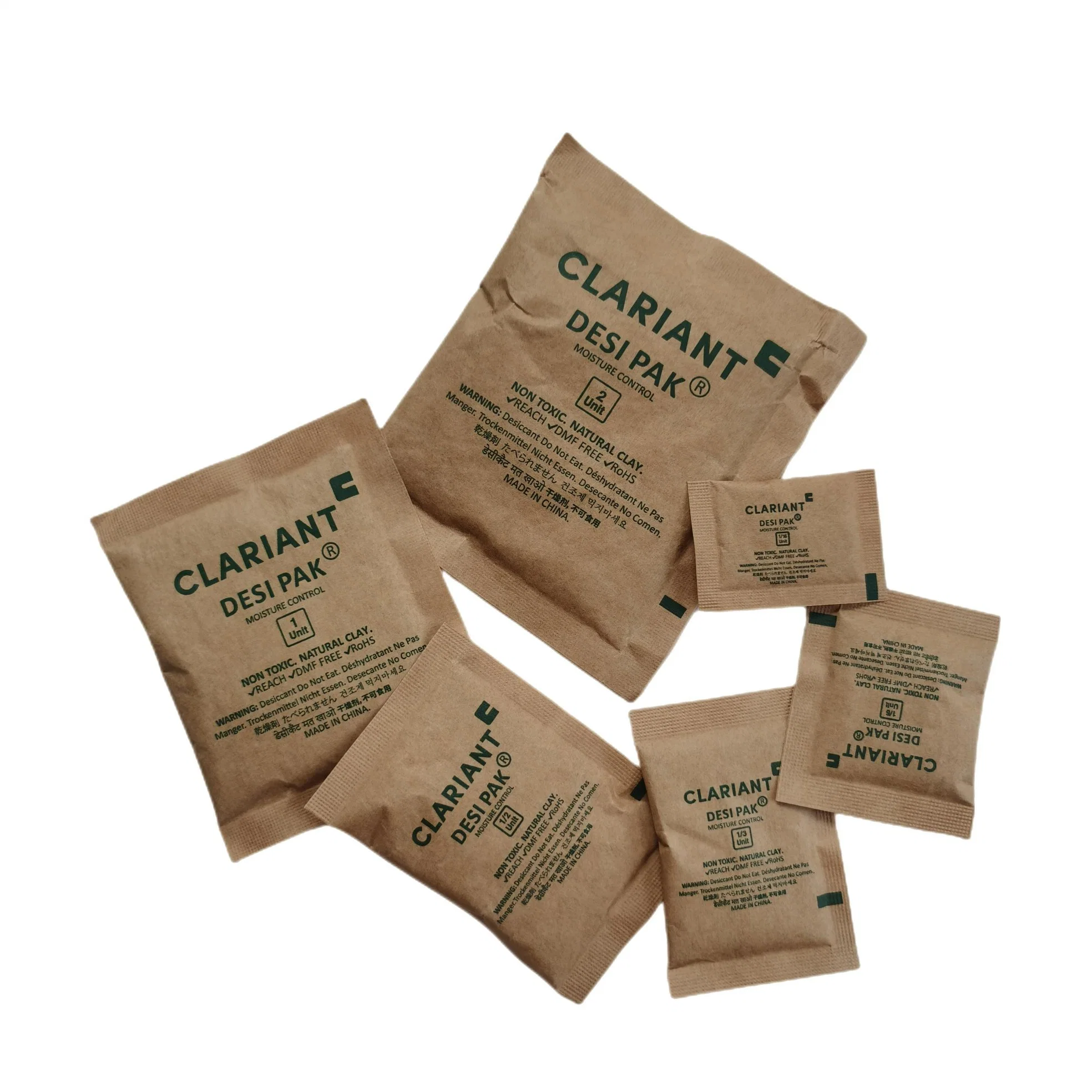 17g Desi Pak Degradable Kraft Paper Bagged Bentonite Clay Desiccant (1/2U) for Mould Prevention