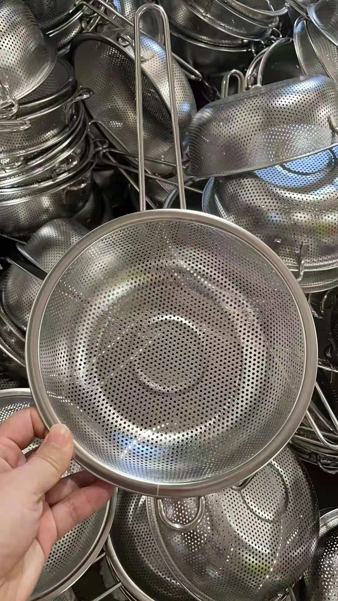 Stainless Steel Colander Micro-Perforated Kitchen Strainer for Washing Vegetables Fruits Rice and Other Small Grains