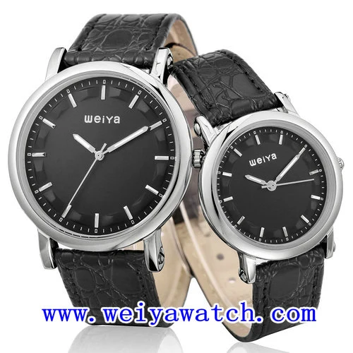 Correa de cuero Ver Promoción Business Watch con WY-1082Unisex (GD)